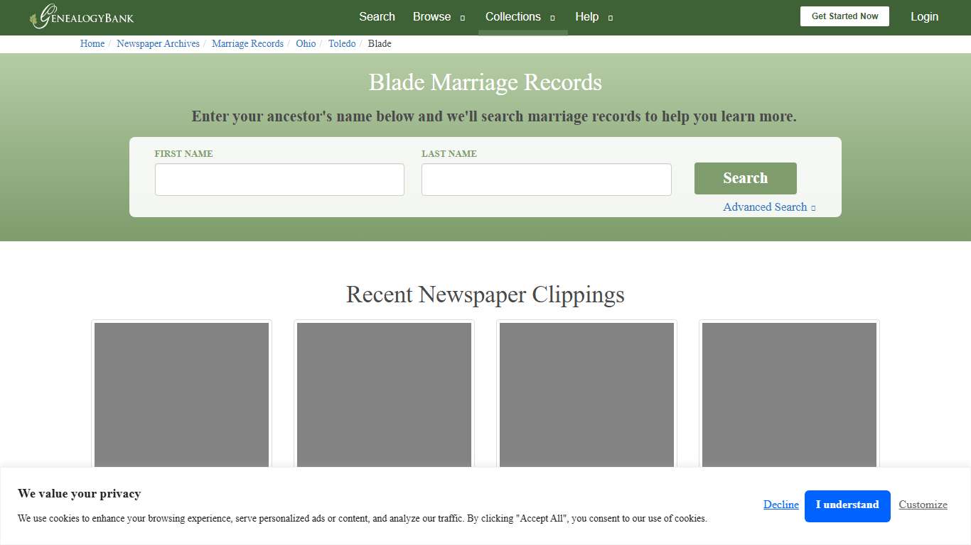 Blade Marriage Records Online Search